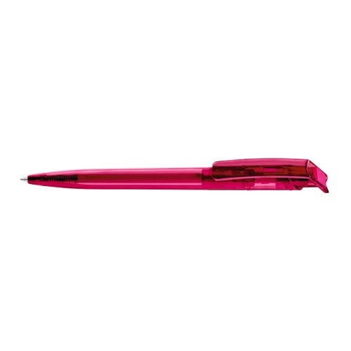 RECYCLED PET PEN transparent Retractable ballpoint pen magenta