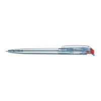RECYCLED PET PEN transparent SG Retractable ballpoint pen red