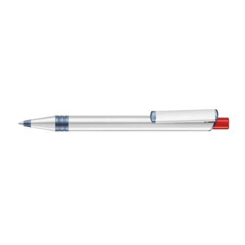 RECYCLED PET PEN ALUMA transparent Retractable ballpoint pen red