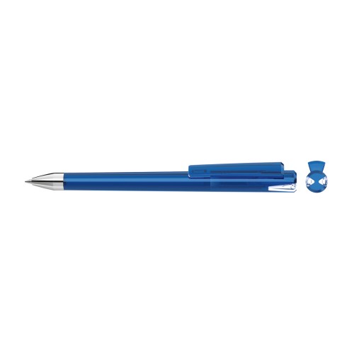 CRYS transparent SI Twist ballpoint pen dark blue