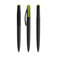 prodir DS2 PMM Push ballpoint pen, Black-Lime Green