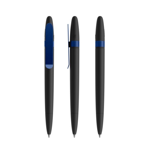 prodir DS5 Soft Touch TSR Twist pen,  Zwart-Sideral Blue satin finish