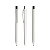 prodir DS8 PMM Push ballpoint pen, White-Silver chrome finish