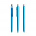 prodir DS8 PMM Push ballpoint pen, Cyan Blue-Silver satin finish