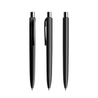 prodir DS8 PMM Push ballpoint pen, Black-Silver chrome finish