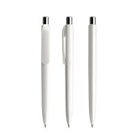 prodir DS8 PPP Push pen,  Wit-Silver chrome finish