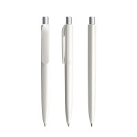 prodir DS8 PPP Push pen,  Wit-Silver satin finish