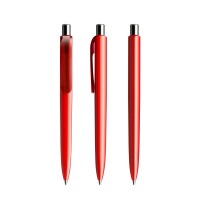 prodir DS8 PPP Push pen,  Rood-Silver chrome finish