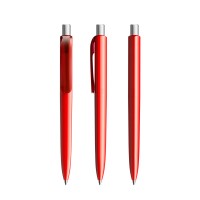 prodir DS8 PPP Push pen,  Rood-Silver satin finish