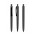 prodir DS8 Soft Touch PRR Push ballpoint pen, Black-Silver chrome finish