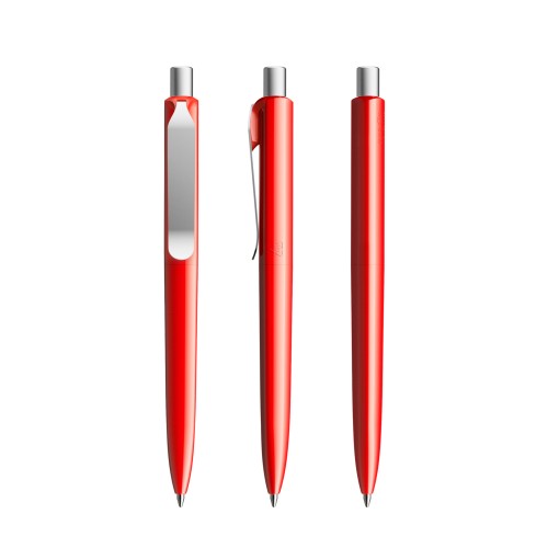 prodir DS8 PSP Push ballpoint pen, Red-Silver satin finish prodir DS8 PSP Push ballpoint pen, Red-Silver satin finish