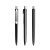 prodir DS8 PSP Push ballpoint pen, Black-Silver satin finish
