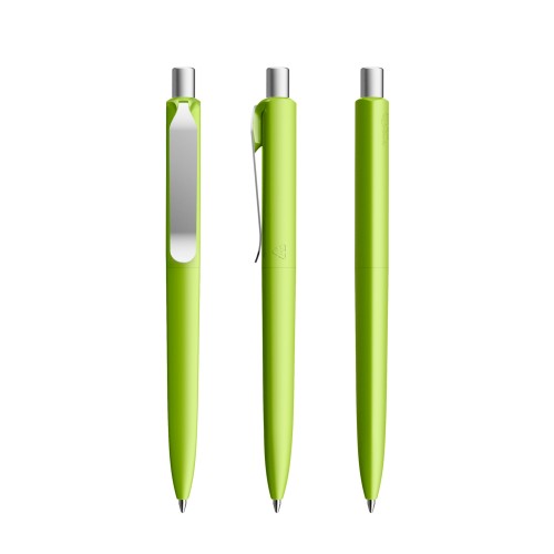 prodir DS8 Soft Touch PSR Push ballpoint pen, Lime Green-Silver satin finish