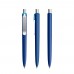 prodir DS8 Soft Touch PSR Push Kugelschreiber,  Klassisch Blau-Silber Satin-Finish-Cyan Blau
