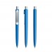 prodir DS8 Soft Touch PSR Push ballpoint pen, Atlantic Blue-Silver satin finish