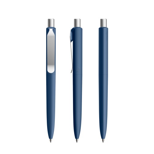 prodir DS8 Soft Touch PSR Push ballpoint pen, Sodalite Blue-Silver satin finish
