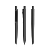 prodir DS8 Soft Touch PSR Push ballpoint pen, Black-Black satin finish