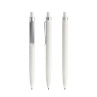 prodir QS01 PMS Push ballpoint pen, White-Silver