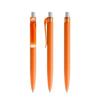 prodir QS01 PMT Push ballpoint pen, Orange-Silver satin finish