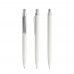 prodir QS01 PQS Push ballpoint pen, White Dolomite-Silver satin finish