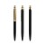 prodir QS01 PQS Push ballpoint pen, Black Carbon-Gold satin finish