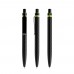 prodir QS01 PQS Push pen, Black Carbon-Black satin finish- Geel Green