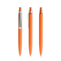 prodir QS01 Soft Touch PRS Push ballpoint pen, Orange-Silver