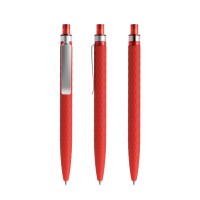 prodir QS01 Soft Touch PRS Push ballpoint pen, Red-Silver
