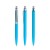 prodir QS01 Soft Touch PRS Push ballpoint pen, Cyan Blue-Silver satin finish