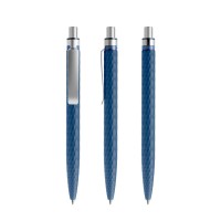prodir QS01 Soft Touch PRS Push ballpoint pen, Sodalite Blue-Silver satin finish