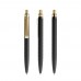 prodir QS01 Soft Touch PRS Push ballpoint pen, Black-Gold satin finish