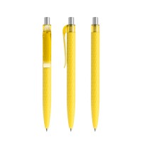 prodir QS01 Soft Touch PRT Push ballpoint pen, Lemon-Silver satin finish