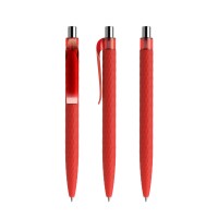 prodir QS01 Soft Touch PRT Push ballpoint pen, Red-Silver chrome finish