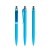 prodir QS01 Soft Touch PRT Push ballpoint pen, Cyan Blue-Silver chrome finish