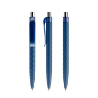 prodir QS01 Soft Touch PRT Push ballpoint pen, Sodalite Blue-Silver chrome finish