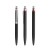 prodir QS03 Soft Touch PRS Push pen, Black-Silver satin finish- Rood