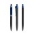 prodir QS03 Soft Touch PRT Push ballpoint pen, Black-Sodalite Blue