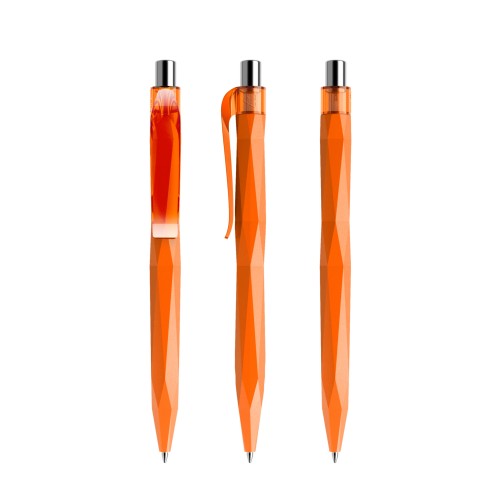 prodir QS20 PMT Push pen,  Oranje-Silver chrome finish