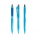 prodir QS20 PMT Push ballpoint pen, Cyan Blue-Silver chrome finish