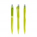 prodir QS20 PMT Push ballpoint pen, Yellow Green-Silver satin finish