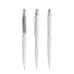 prodir QS20 PQS Push ballpoint pen, White Dolomite-Silver satin finish