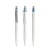 prodir QS20 PQS Push pen,  Wit Dolomite-Silver satin finish-Azurblau