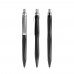 prodir QS20 Soft Touch PRS Push ballpoint pen, Black-Silver satin finish