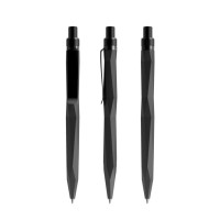 prodir QS20 Soft Touch PRS Push ballpoint pen, Black-Black satin finish