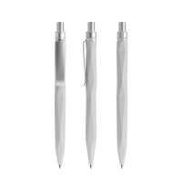 prodir QS20 Soft Touch PRS Push ballpoint pen, Concrete Grey-Silver satin finish
