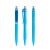 prodir QS20 Soft Touch PRT Push ballpoint pen, Cyan Blue-Silver satin finish