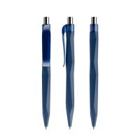 prodir QS20 Soft Touch PRT Push ballpoint pen, Sodalite Blue-Silver chrome finish