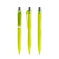 prodir QS20 Soft Touch PRT Push ballpoint pen, Yellow Green-Silver chrome finish