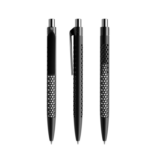 prodir QS40 PMP Push pen,  Zwart-Silver chrome finish