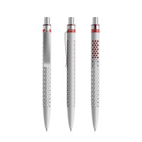 prodir QS40 PMS Push pen, Concrete Grey-Silver satin finish- Rood